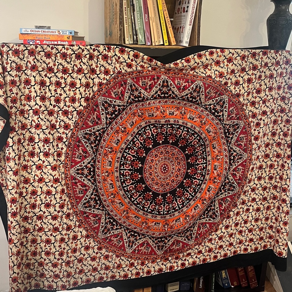 Bohemian Tapestry with Mandala Design approx 54x78” not exact!